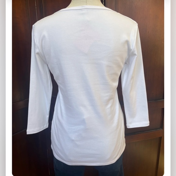 Necessities Crisp White Top, 3/4 sleeve, size L - Picture 4 of 4